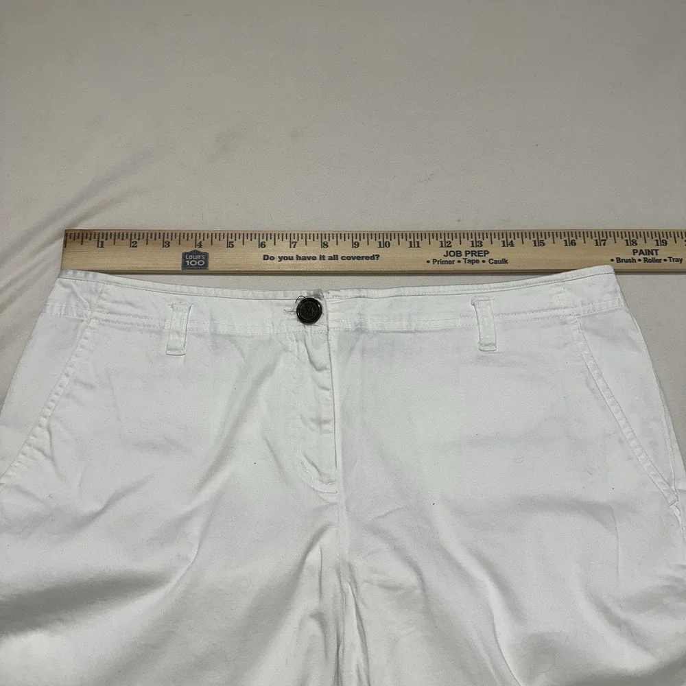 Liz Claiborne New York Womens White Stretch Cargo Pants / Utility‎ Pants Size 14
